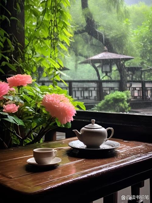 青城山道观旁的静谧茶香时光